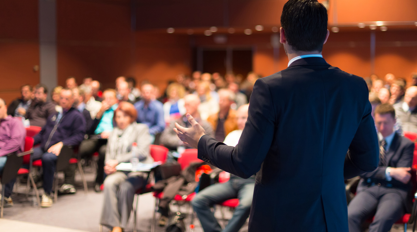 Speaker at Business Conference and Presentation. Audience at the conference hall.